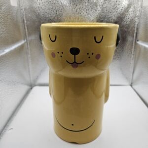 Cute Yellow Dog Travel Mug With Black Lid